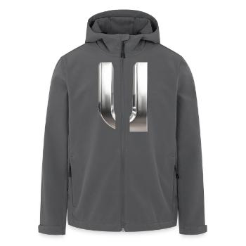 Chrome ,, U " Metallic - Recycelte Männer Softshell-Jacke von Stanley/Stella - Anthrazit - Vorne - AI Model Male 185 light (185cm)