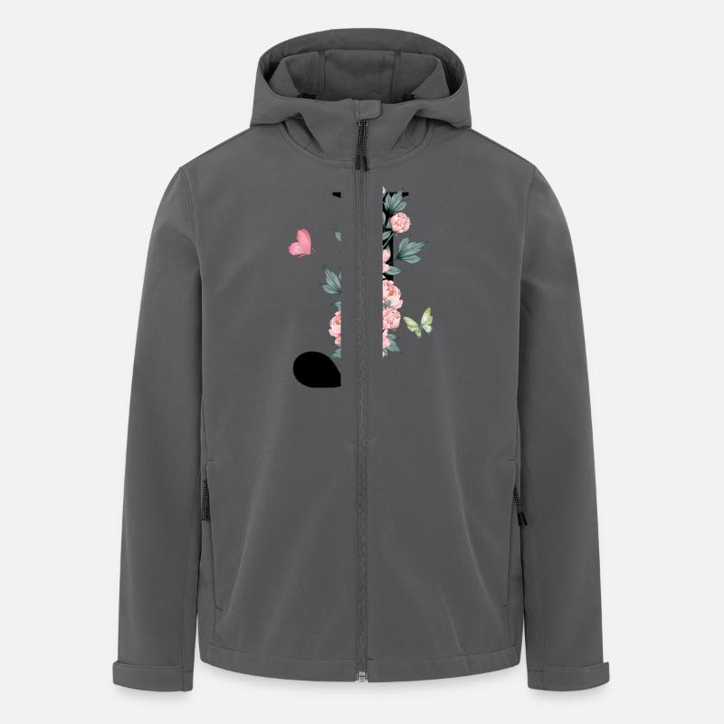Lettre j fleurs rose - Veste softshell homme en polyester recyclé Stanley/Stella - charbon