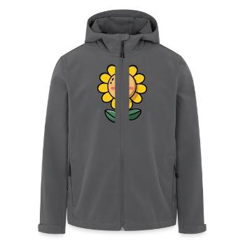 Weiche Sonnenblumen im Comic-Stil - Recycelte Männer Softshell-Jacke von Stanley/Stella - Anthrazit - Vorne - AI Model Male 185 light (185cm)