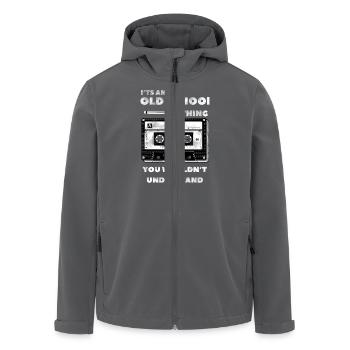 Old-School-Vibes - Recycelte Männer Softshell-Jacke von Stanley/Stella - Anthrazit - Vorne - AI Model Male 185 light (185cm)