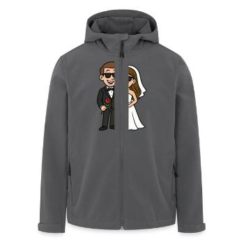 brautpaar sonnenbrille cartoon - Recycelte Männer Softshell-Jacke von Stanley/Stella - Anthrazit - Vorne - AI Model Male 185 light (185cm)