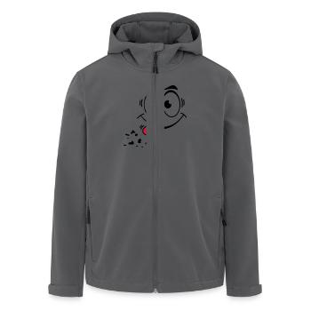 Gesicht Zunge 1 - Recycelte Männer Softshell-Jacke von Stanley/Stella - Anthrazit - Vorne - AI Model Male 185 light (185cm)