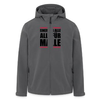 alle für malle - Recycelte Männer Softshell-Jacke von Stanley/Stella - Anthrazit - Vorne - AI Model Male 185 light (185cm)