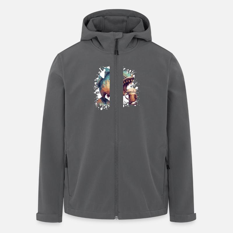 Piranha Fish Beer - Men’s Recycled Softshell Jacket by Stanley/Stella - anthracite
