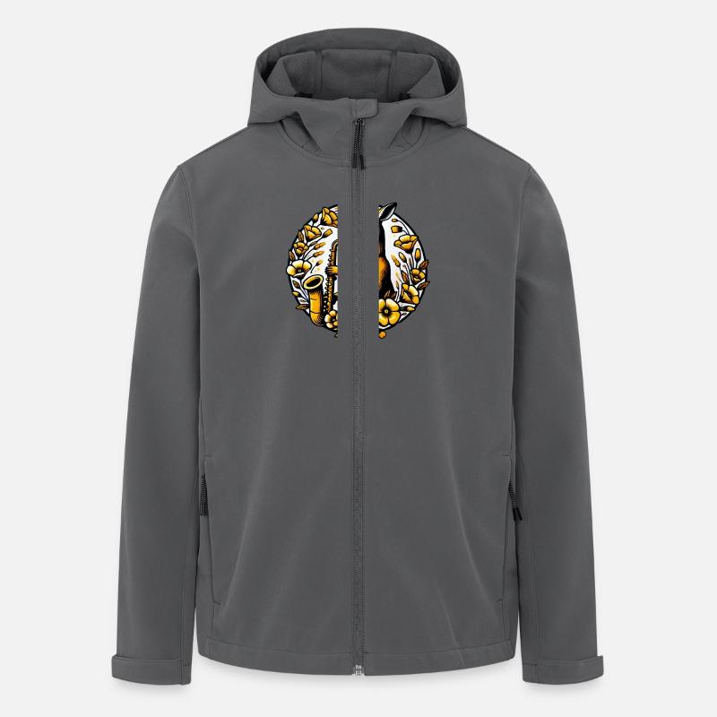 Saxophon Känguru - Recycelte Männer Softshell-Jacke von Stanley/Stella - Anthrazit