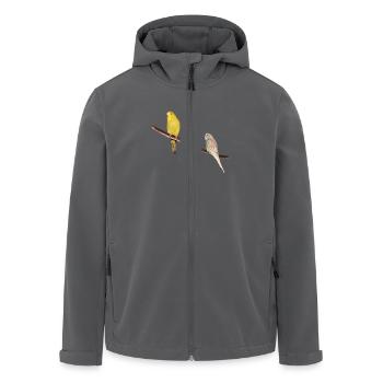 Wellensittiche - Recycelte Männer Softshell-Jacke von Stanley/Stella - Anthrazit - Vorne - AI Model Male 185 light (185cm)