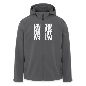 Can You Eat This Or Is It Vegan Fleischesser - Recycelte Männer Softshell-Jacke von Stanley/Stella - Anthrazit - Vorne - AI Model Male 185 light (185cm)