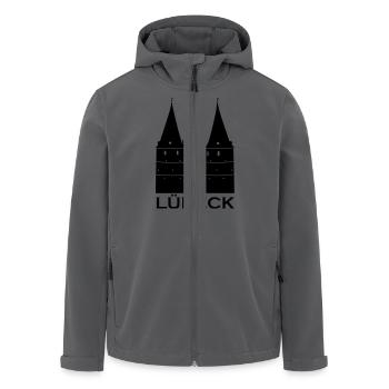 Lübeck, Holstentor - Recycelte Männer Softshell-Jacke von Stanley/Stella - Anthrazit - Vorne - AI Model Male 185 light (185cm)