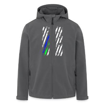 Stripes Weiß Blau Grün - Recycelte Männer Softshell-Jacke von Stanley/Stella - Anthrazit - Vorne - AI Model Male 185 light (185cm)