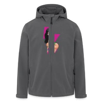 Pink Lightning Pin-up - Recycelte Männer Softshell-Jacke von Stanley/Stella - Anthrazit - Vorne - AI Model Male 185 light (185cm)