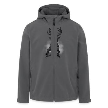 VL113_CoolerHirsch_4c - Recycelte Männer Softshell-Jacke von Stanley/Stella - Anthrazit - Vorne - AI Model Male 185 light (185cm)