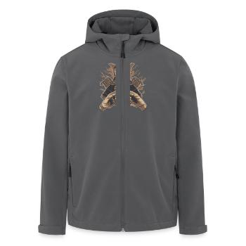 Samurai Burger Fastfood Cheeseburger Geschenk - Recycelte Männer Softshell-Jacke von Stanley/Stella - Anthrazit - Vorne - AI Model Male 185 light (185cm)