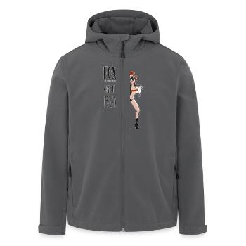 Modern Pinup Retro Cartoon Style Red - Recycelte Männer Softshell-Jacke von Stanley/Stella - Anthrazit - Vorne - AI Model Male 185 light (185cm)