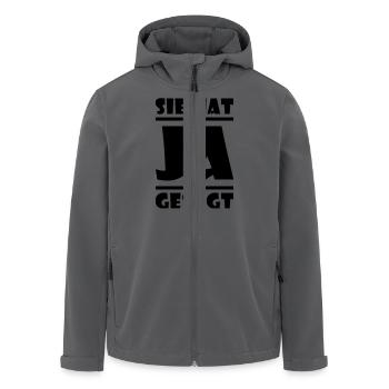 Sie hat JA gesagt - Recycelte Männer Softshell-Jacke von Stanley/Stella - Anthrazit - Vorne - AI Model Male 185 light (185cm)
