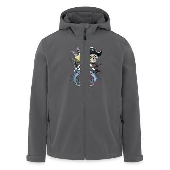 Piratenschädel - Recycelte Männer Softshell-Jacke von Stanley/Stella - Anthrazit - Vorne - AI Model Male 185 light (185cm)