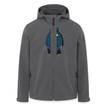 Katze als Gewichtheber - Recycelte Männer Softshell-Jacke von Stanley/Stella - Anthrazit - Vorne - AI Model Male 185 light (185cm)