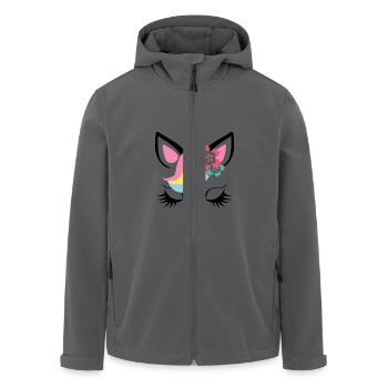 Einhorn Gesicht - Unicorn Face -Magie-Blumen-Trend - Recycelte Männer Softshell-Jacke von Stanley/Stella - Anthrazit - Vorne - AI Model Male 185 light (185cm)