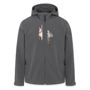 Verrücktes Huhn - Recycelte Männer Softshell-Jacke von Stanley/Stella - Anthrazit - Vorne - AI Model Male 185 light (185cm)
