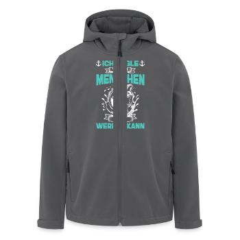 Ich Angle Weil Ich Menschen Nicht Werfen Kann - Recycelte Männer Softshell-Jacke von Stanley/Stella - Anthrazit - Vorne - AI Model Male 185 light (185cm)