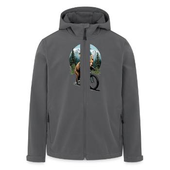 Downhill Express - Grizzly Power - Recycelte Männer Softshell-Jacke von Stanley/Stella - Anthrazit - Vorne - AI Model Male 185 light (185cm)