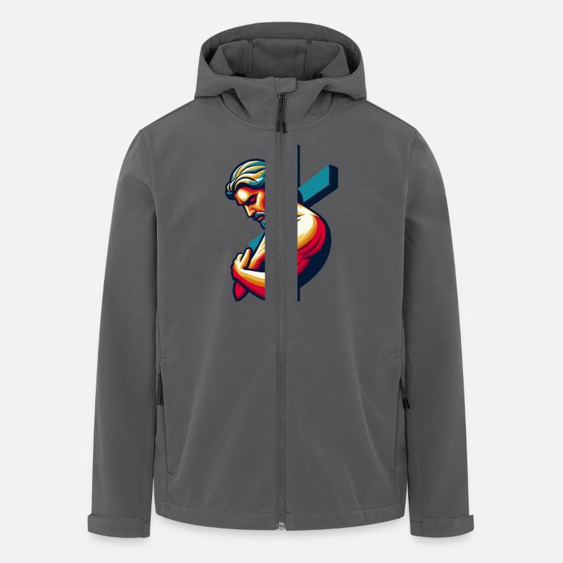 Christlicher Mann - Recycelte Männer Softshell-Jacke von Stanley/Stella - Anthrazit