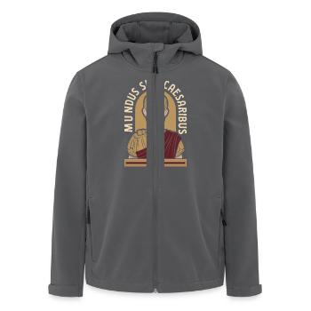 Mundus Sine Caesaribus Zitat Latein - Recycelte Männer Softshell-Jacke von Stanley/Stella - Anthrazit - Vorne - AI Model Male 185 light (185cm)
