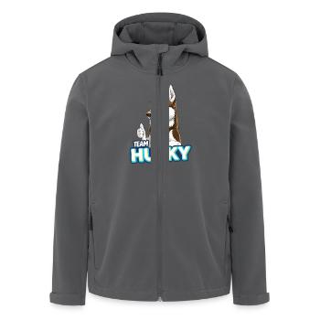 TEAM Husky - Rot - Recycelte Männer Softshell-Jacke von Stanley/Stella - Anthrazit - Vorne - AI Model Male 185 light (185cm)
