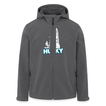 TEAM Husky - Weiß - Recycelte Männer Softshell-Jacke von Stanley/Stella - Anthrazit - Vorne - AI Model Male 185 light (185cm)