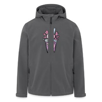Axolotl Bubble Tea Kawaii Süß Amphibie - Recycelte Männer Softshell-Jacke von Stanley/Stella - Anthrazit - Vorne - AI Model Male 185 light (185cm)