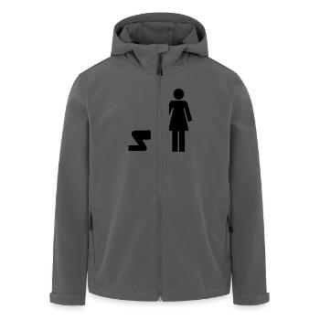 Frau mit Mann an der Leine - Recycelte Männer Softshell-Jacke von Stanley/Stella - Anthrazit - Vorne - AI Model Male 185 light (185cm)