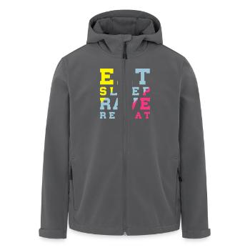 eat sleep rave repeat - Recycelte Männer Softshell-Jacke von Stanley/Stella - Anthrazit - Vorne - AI Model Male 185 light (185cm)