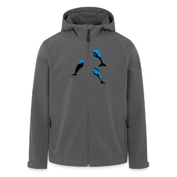 Delfin, Delfine - Dolphin - Recycelte Männer Softshell-Jacke von Stanley/Stella - Anthrazit - Vorne - AI Model Male 185 light (185cm)