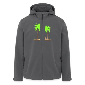 Zelt Palmen Erholung Strand Urlaub Outdoor Camper - Recycelte Männer Softshell-Jacke von Stanley/Stella - Anthrazit - Vorne - AI Model Male 185 light (185cm)