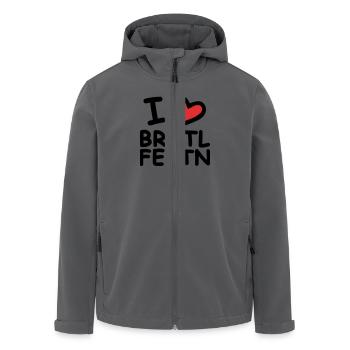 I Love Bratlfettn - Recycelte Männer Softshell-Jacke von Stanley/Stella - Anthrazit - Vorne - AI Model Male 185 light (185cm)