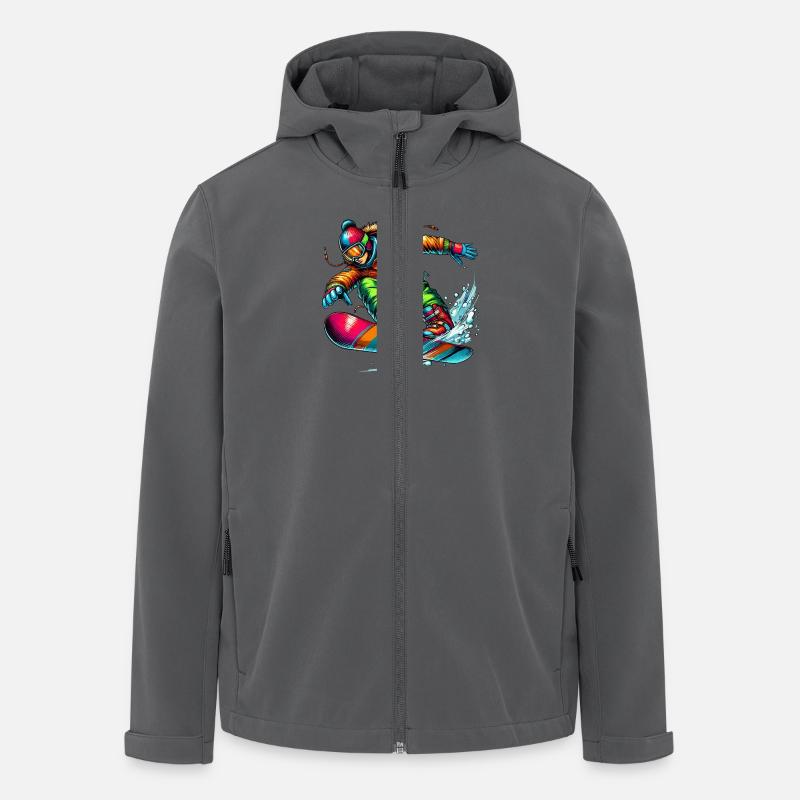 snowboarder - Recycelte Männer Softshell-Jacke von Stanley/Stella - Anthrazit