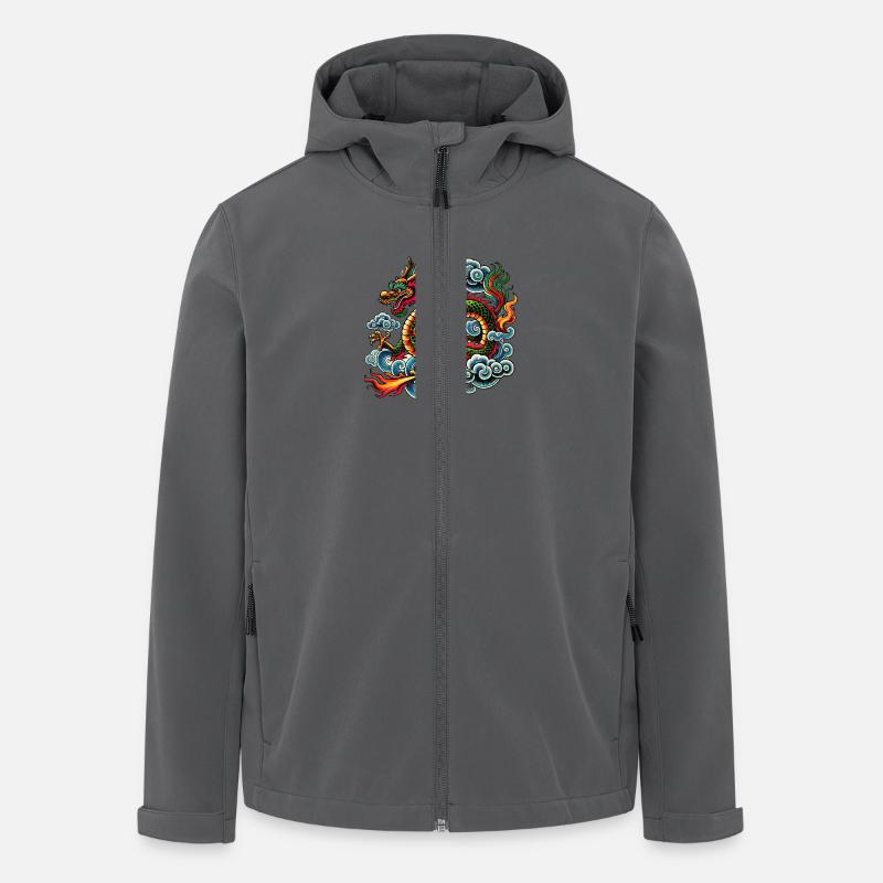drache comic china - Recycelte Männer Softshell-Jacke von Stanley/Stella - Anthrazit