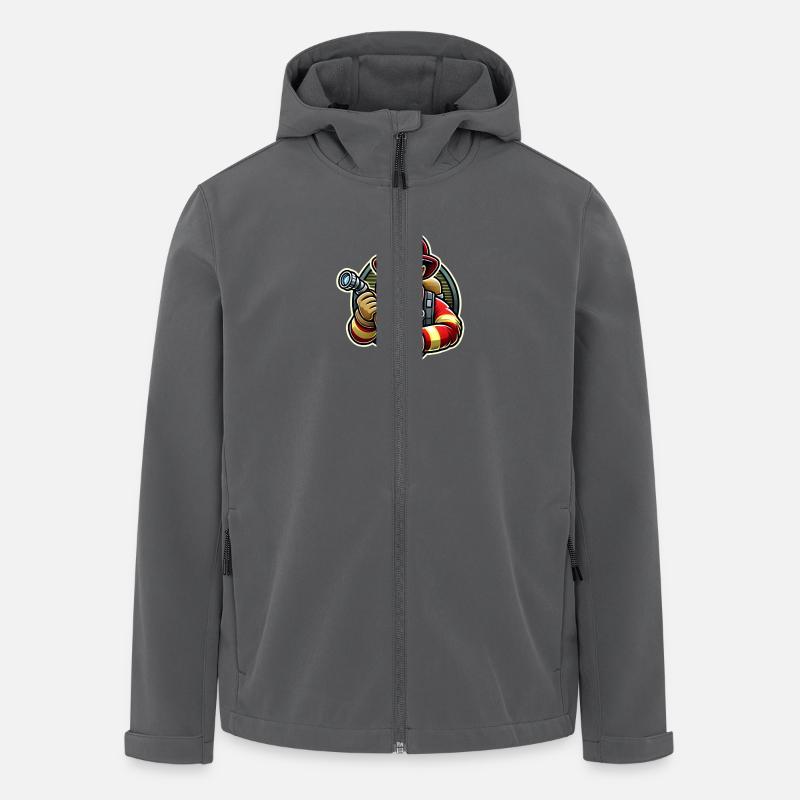 Feuerwehrmann mit Axt – Heldenhaft - Recycelte Männer Softshell-Jacke von Stanley/Stella - Anthrazit