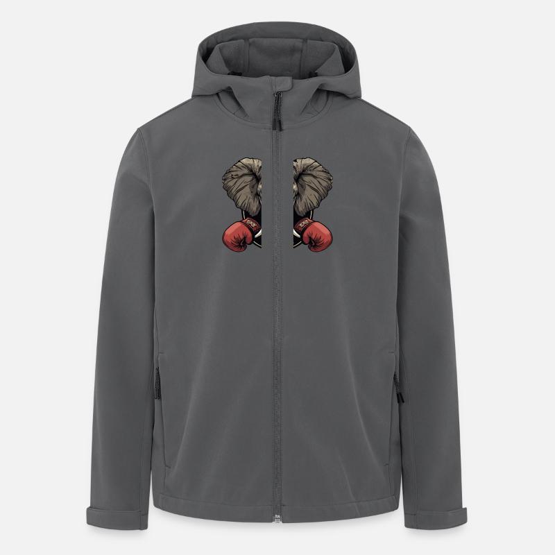Elefant Boxer MMA Logo - Recycelte Männer Softshell-Jacke von Stanley/Stella - Anthrazit