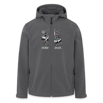 Schnaps Drossel Vogel Weihnachten - Recycelte Männer Softshell-Jacke von Stanley/Stella - Anthrazit - Vorne - AI Model Male 185 light (185cm)