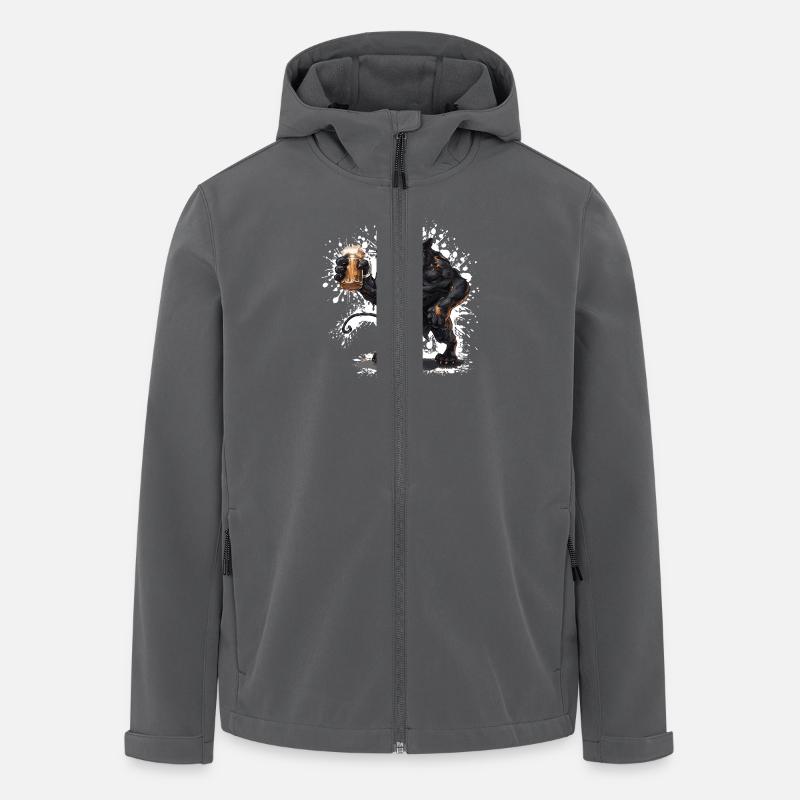 Panthère Bière Drôle - Veste softshell homme en polyester recyclé Stanley/Stella - charbon