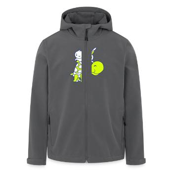 2 Hase Vogel große riesige Schildkröte winken Team - Recycelte Männer Softshell-Jacke von Stanley/Stella - Anthrazit - Vorne - AI Model Male 185 light (185cm)