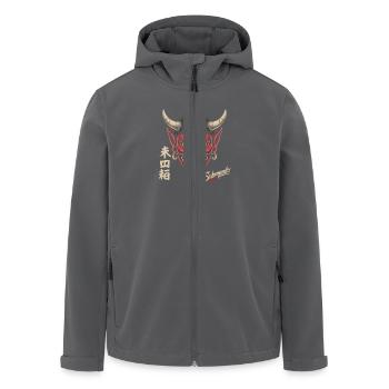 Japanische Maske - Recycelte Männer Softshell-Jacke von Stanley/Stella - Anthrazit - Vorne - AI Model Male 185 light (185cm)