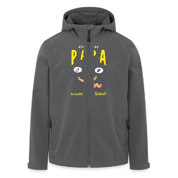 CD - ein echter Papa braucht keinen Schlaf - - - Recycelte Männer Softshell-Jacke von Stanley/Stella - Anthrazit - Vorne - AI Model Male 185 light (185cm)