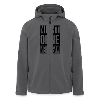 ‪nicht ohne mein team - Recycelte Männer Softshell-Jacke von Stanley/Stella - Anthrazit - Vorne - AI Model Male 185 light (185cm)