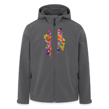 NEW FLOWER POWER RAINBOW - Recycelte Männer Softshell-Jacke von Stanley/Stella - Anthrazit - Vorne - AI Model Male 185 light (185cm)