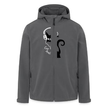 Cat Katzen Musik Headphones Kopfhörer Musik - Recycelte Männer Softshell-Jacke von Stanley/Stella - Anthrazit - Vorne - AI Model Male 185 light (185cm)