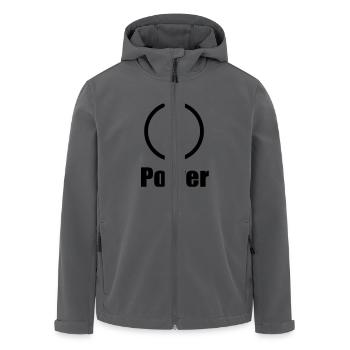 power button - Recycelte Männer Softshell-Jacke von Stanley/Stella - Anthrazit - Vorne - AI Model Male 185 light (185cm)
