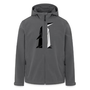 Origami: Pinguin - Recycelte Männer Softshell-Jacke von Stanley/Stella - Anthrazit - Vorne - AI Model Male 185 light (185cm)
