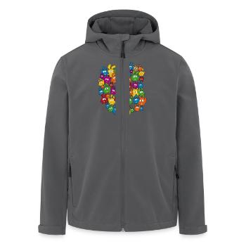 Haufen bunter pummeliger Hasen - Recycelte Männer Softshell-Jacke von Stanley/Stella - Anthrazit - Vorne - AI Model Male 185 light (185cm)
