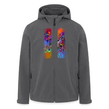 psychedelic power flower - Recycelte Männer Softshell-Jacke von Stanley/Stella - Anthrazit - Vorne - AI Model Male 185 light (185cm)